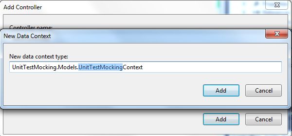 Select Model class and Data Context